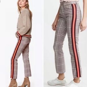 MOTHER NWT size 26 plaid pants with pink stripe